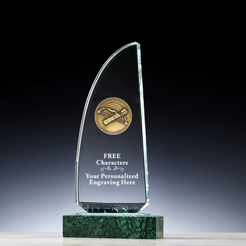 Best Selling Free Engraving Sports Crystal Archery Medal Awards