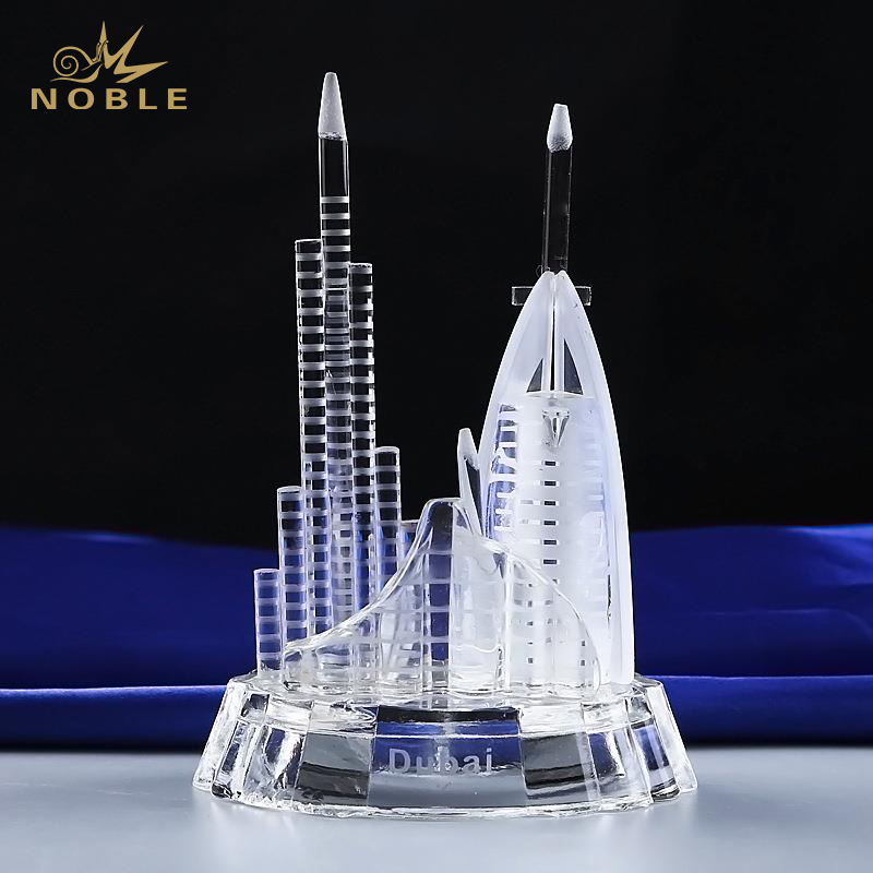 Dubai Skyline Famous Landmarks Crystal Replica Gift Tourist Souvenir