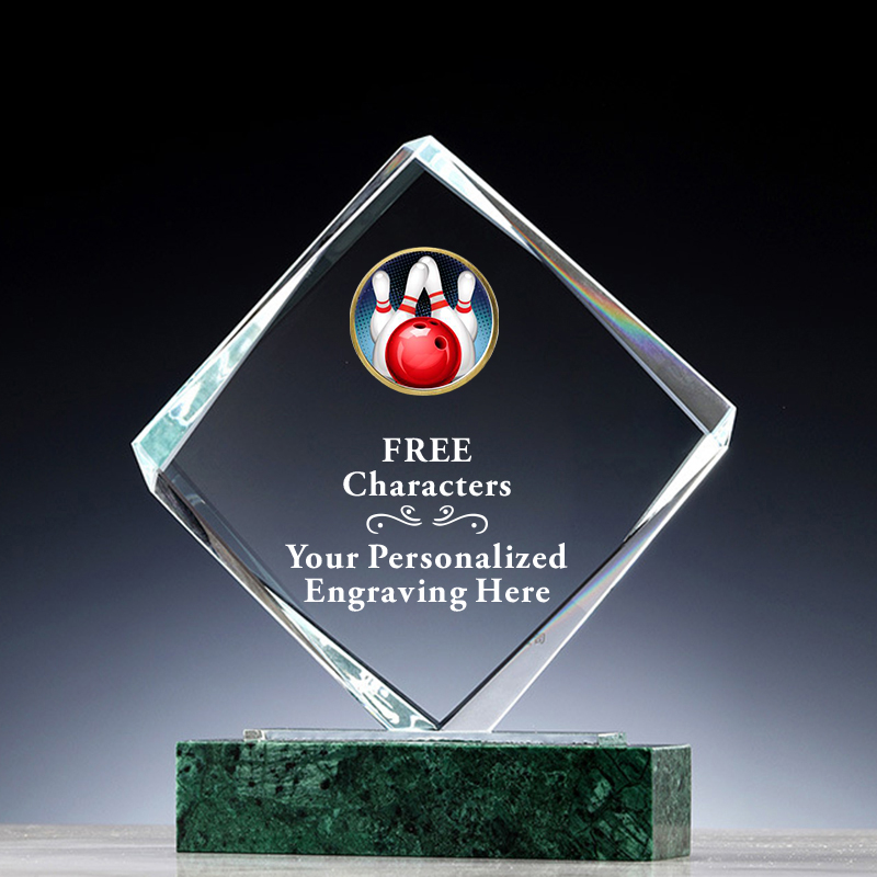Unique Design Crystal Bowling Award Custom Sports Champion Trophy 