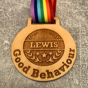 Best Selling Custom Sports Medal Wood Champion Medals with Ribbon