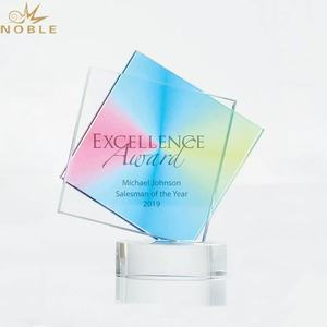 Best New Design Color Printing Custom Crystal Square Plaque Trophy