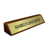 Noble Printed Walnut Desk Name Plate With Custom Bespoke Logo Promotional Business Gift Office Desk Decoration Hand Craft