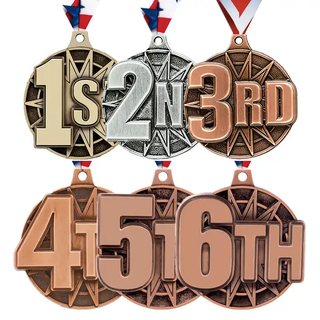 Free Design Metal Sports Medal Custom Die Cast Medals with Ribbon