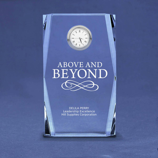 Noble Manufacturer Crystal Clock Business Gift Customized Bespoke Logo Office Decoration Trophy Award Hand Craft Plaque
