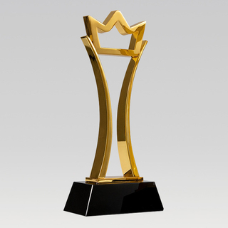 High Quality Customized Shape Gold Silver Bronze Metal Crown With Crystal Base Business Gift Custom Logo Trophy Award