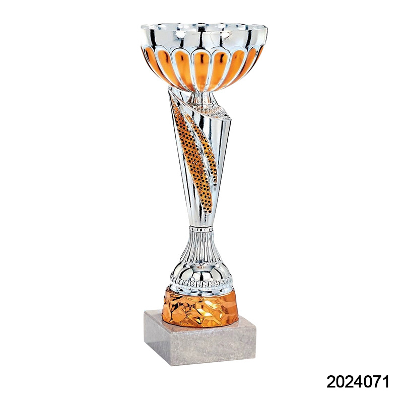 2024 New Design Different Size Custom Made Marble Base Sports Golf Soccer Basketball Marathon Custom Logo Silver Metal Gold Dance Trophy Cup 