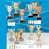 2024 New Design Different Size Custom Made Marble Base Sports Golf Soccer Basketball Marathon Custom Insert Logo Metal Trophy Cup 