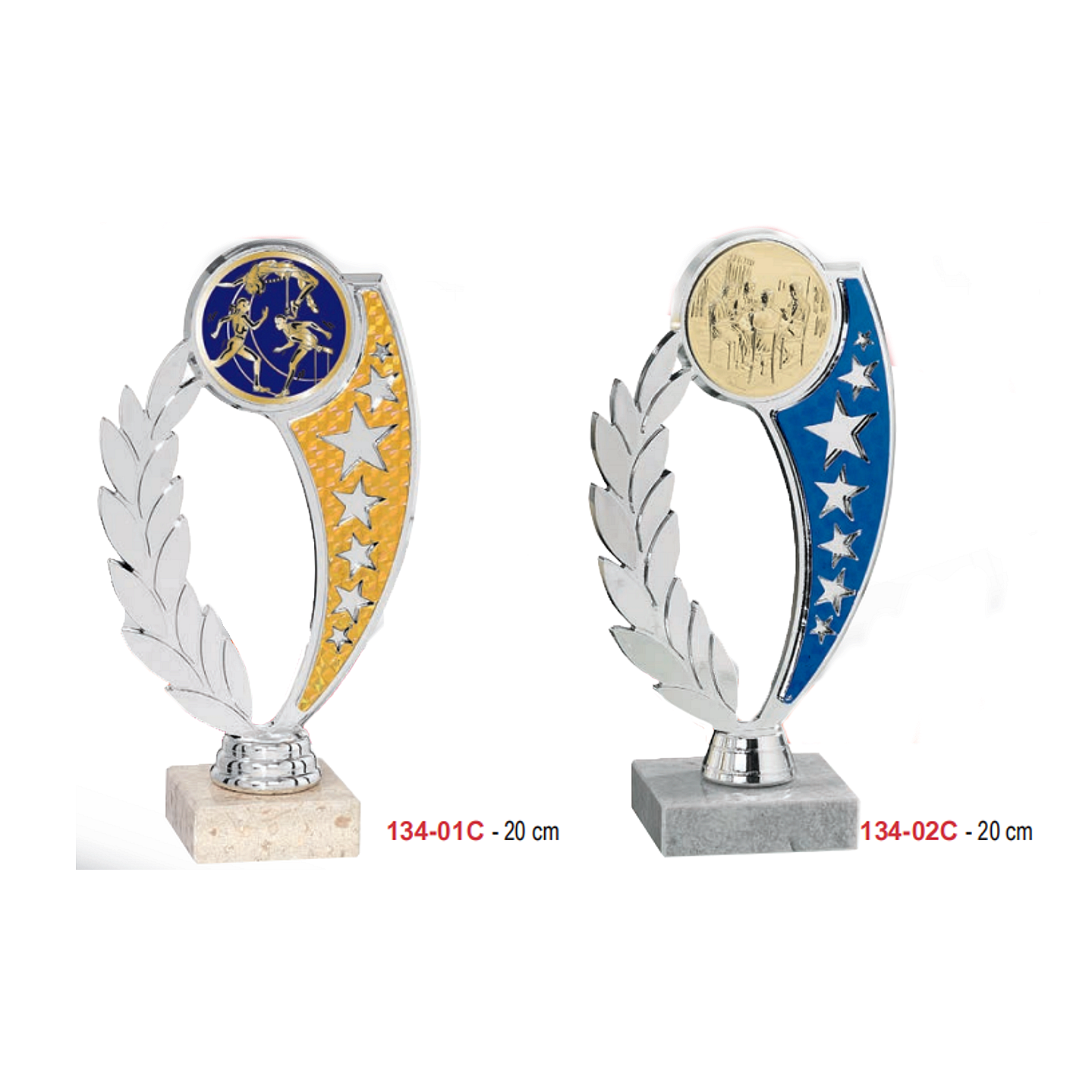 2024 New Design Different Size Custom Made Marble Base Sports Golf Soccer Basketball Marathon Custom Logo Gold Metal Star Trophy Cup 