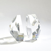 Noble Manufacturer Transparent Crystal Achievement Custom Bespoke Logo Business School Office Desk Gift Hand Craft Bookend
