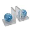 Noble Manufacturer Transparent Crystal With Artglass Glaze Ball Custom Bespoke Logo Business School Office Desk Gift Bookend