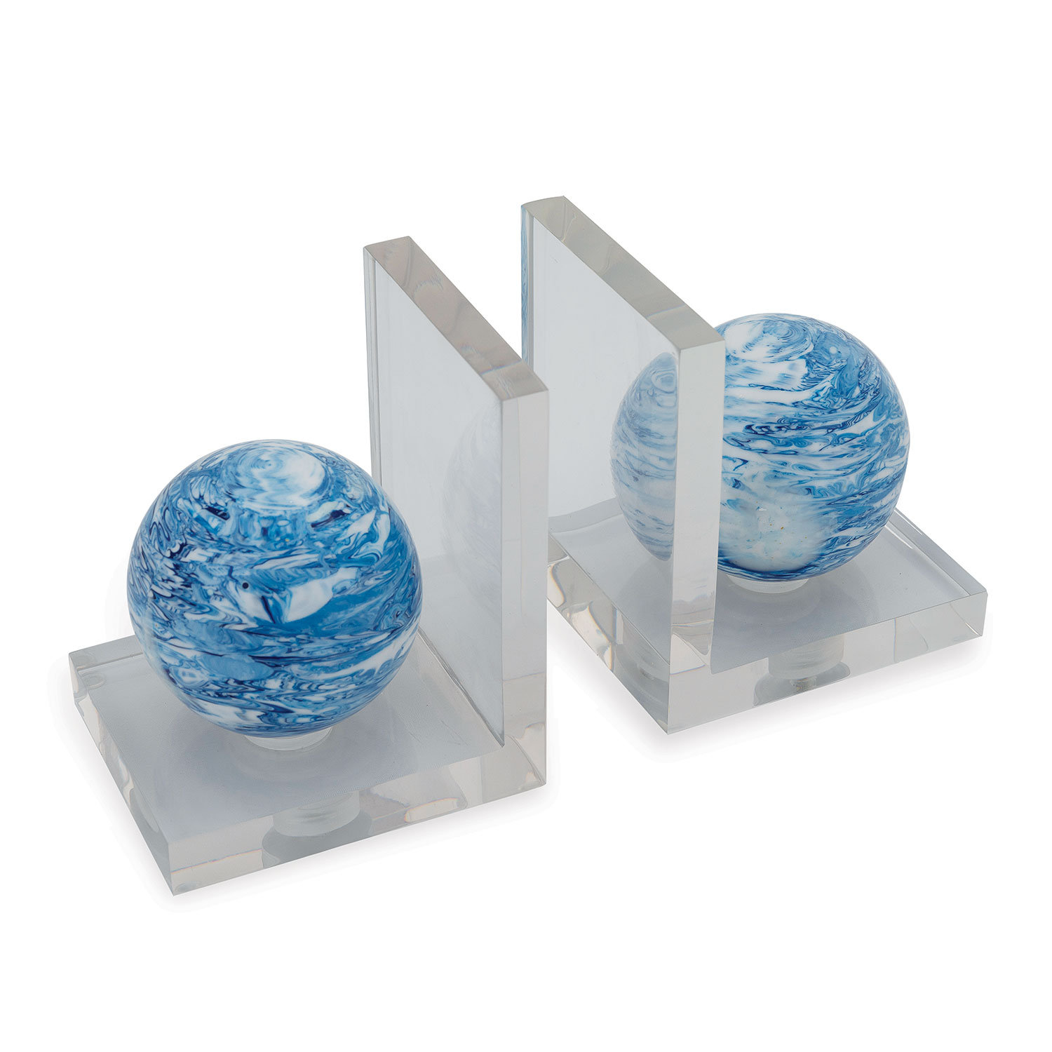 Noble Manufacturer Transparent Crystal With Artglass Glaze Ball Custom Bespoke Logo Business School Office Desk Gift Bookend