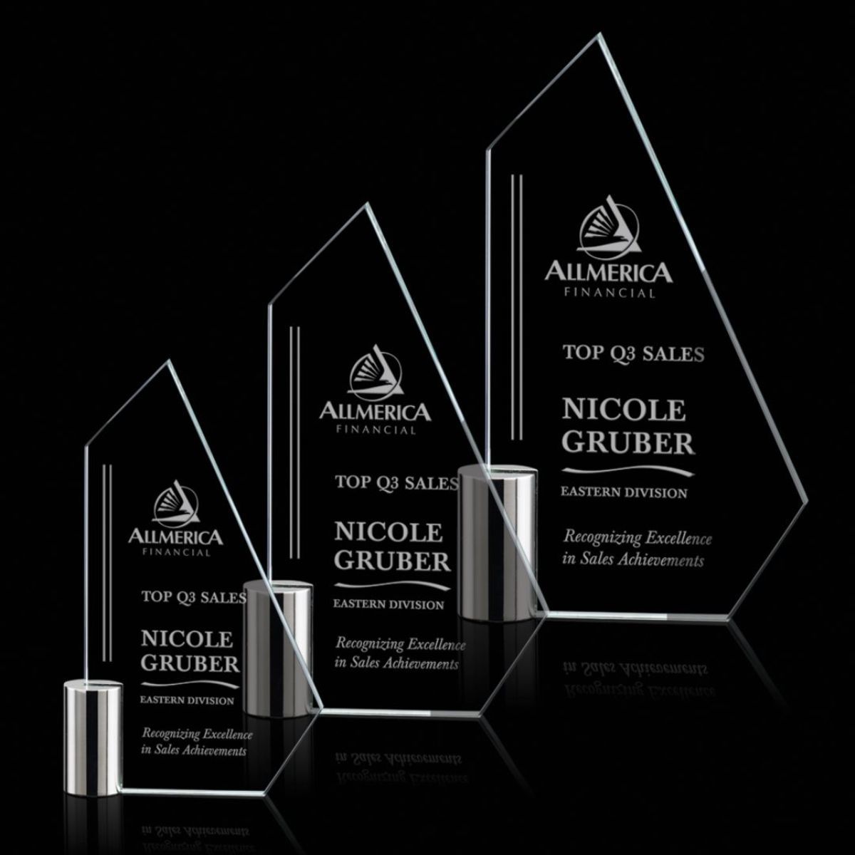 Noble Wholesale Cheap Different Color Options Outdoor Sports Business Gift Custom Personalized Logo Glass Trophy Award Plaque