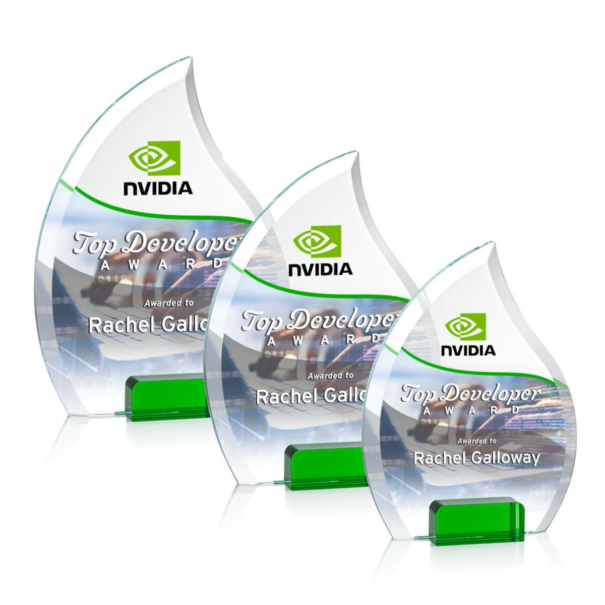 Noble Wholesale Cheap Different Color Options Outdoor Sports Business Gift Custom Personalized Logo Glass Trophy Award Plaque