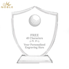 Noble Honor Shield Crystal Glass Outdoor Sports Customized Personalized Bespoke Logo Golf Trophy Award