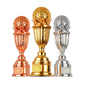 Noble High Quality Resin Gold Silver Bronze With Custom Bespoke Logo Business Gift Sports Awards Golf A Hole in One Trophy Hand Craft
