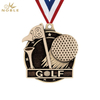 Noble High Quality Gold Silver Bronze Metal Figure Business Gift Sports Awards Custom Bespoke Logo Golf A Hole in One Trophy Medal