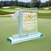Noble High Quality Glass Business Gift Sports Awards Custom Bespoke Logo Golf A Hole in One Trophy Hand Craft