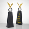 Noble High Quality Glass Business Gift Sports Awards Custom Bespoke Logo Golf A Hole in One Metal Eagle Trophy Hand Craft