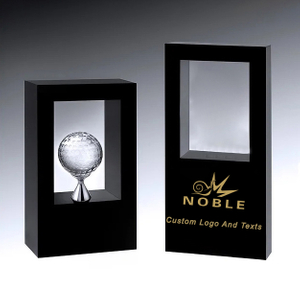 Noble High Quality Crystal Business Gift Sports Awards Custom Bespoke Logo Golf A Hole in One Trophy Hand Craft