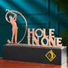 Noble High Quality Gold Metal Golf With Crystal Base Business Gift Sports Awards Custom Bespoke Logo Golf A Hole in One Trophy