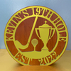 Noble High Quality Gold Metal Golf With Wood Business Gift Sports Awards Custom Bespoke Logo Golf A Hole in One Trophy