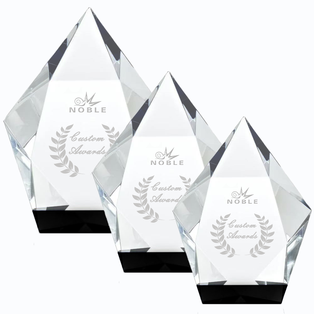 Noble Personalized High Quality Crystal Block Award Custom Engraving Crystal Diamond Trophy