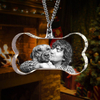 Noble Crystal Bone With 3D Laser Engraving Picture Inside Pet Dog Gift Key Chain