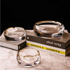 Noble Optical Crystal With Gold Edges Award Trophy Award Custom Logo Business Office Gift Ashtray Hand Craft