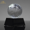 Noble Crystal Golf Ball And Crystal Column On Metal Base Golf Trophy Award