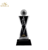Noble Crystal Golf Ball And Crystal Column On Metal Base Golf Trophy Award
