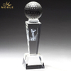 Noble Crystal Glass 3D Engraving Custom Logo Golf Trophy Award