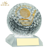 Noble Crystal Glass Golf Ball Custom Logo Golf Trophy Award