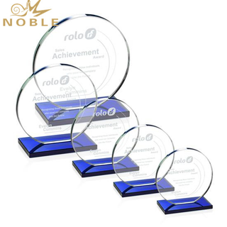 Custom Engraved Round Crystal Plaque Trophy