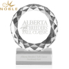 Noble High Quality Custom Diamond Facets Optical Crystal Plaque Award