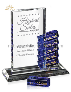 New Design Custom Crystal Cooperation Teamwork Trophy