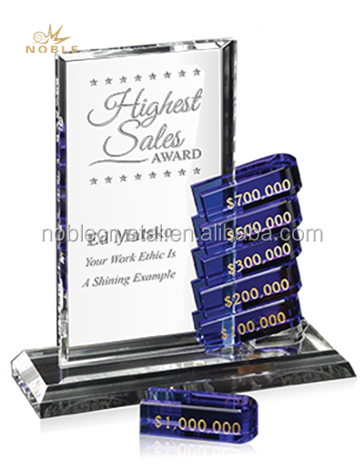 New Design Custom Crystal Cooperation Teamwork Trophy