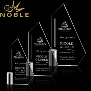 2020 New Design Crystal Plaque Trophy with Metal Base