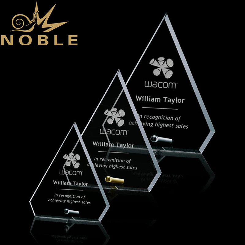 New Design Cantebury Jade Glass Diamond Award Plaque