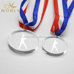 Noble Round Shape Sports Event Custom Crystal Souvenir Medal