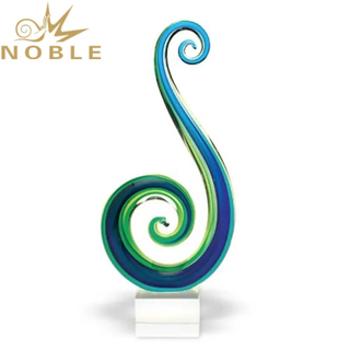  Best Selling Home Decoration Gift Marina Swirl Art Glass Award