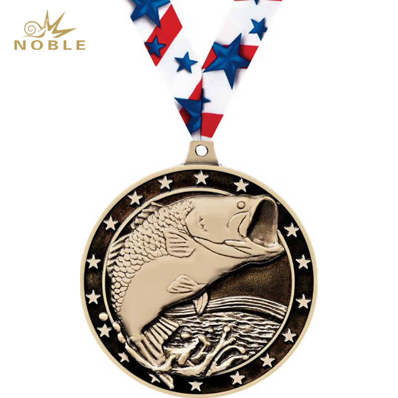 Custom Large Mouth Bass 3D Fishing Medal