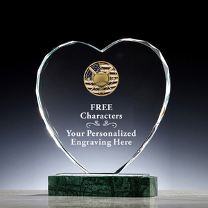 Outstanding Crystal Heart Baseball Sports Souvenir Trophy for Baseball Players