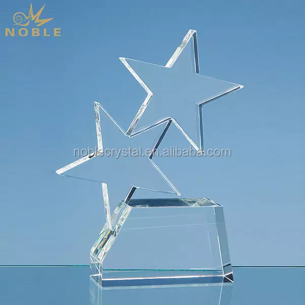 Custom Blank Plaque Crystal Double Rising Star Award Trophy