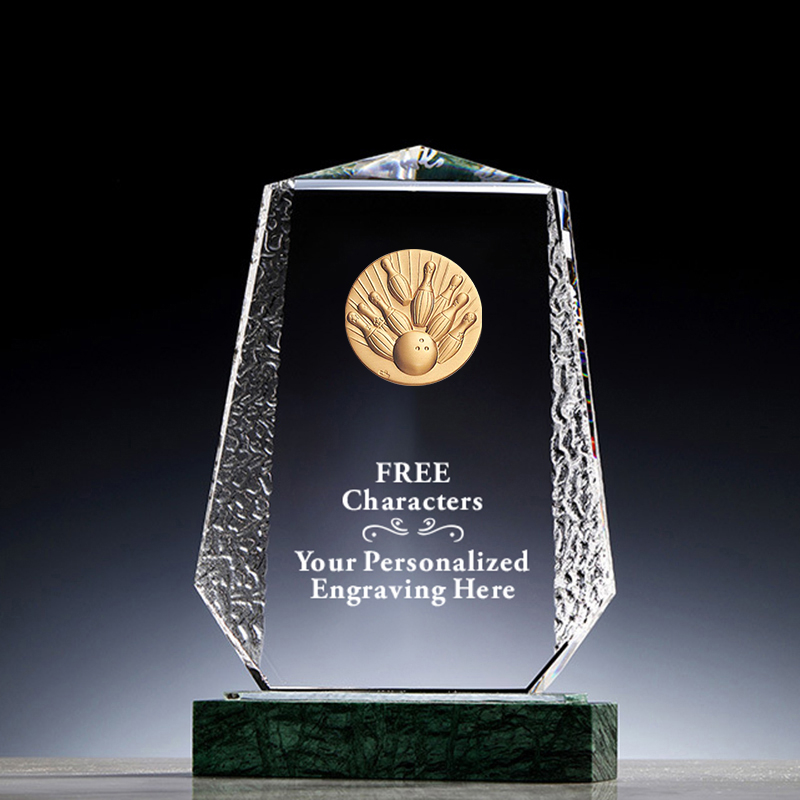 Crystal Custom Sports Champion Bowling Trophy for Club League 