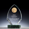 Luxury Marble Base Custom Sports Crystal Bowling Trophy with Custom Medals 