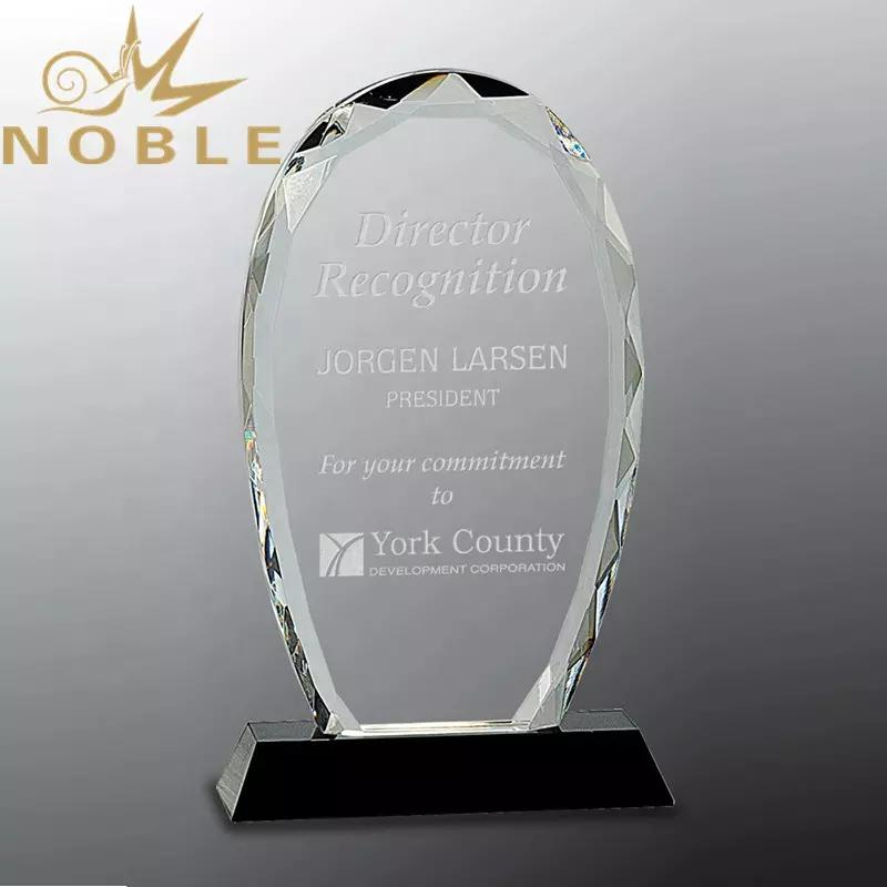 Noble Faceted Prestige Crystal Plaque Trophy 