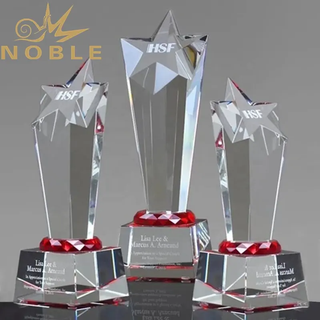  Crystal Star Award with Red Accent