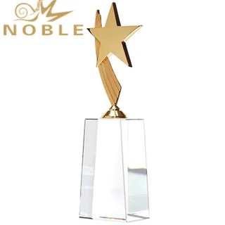 Customized Golden Metal Star Crystal Star Award
