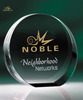 Different Size Custom Logo Round Crystal Paperweight