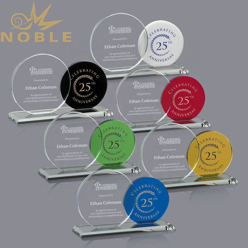 Noble High Quality Unique New Design Custom Jade Glass Anniversary Award Trophy